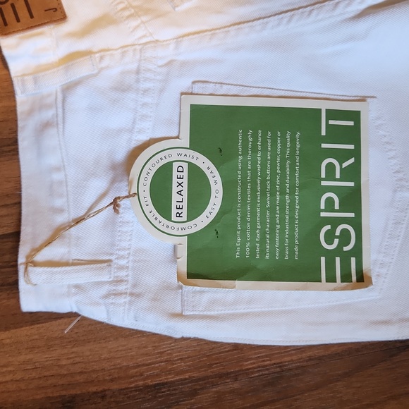 Esprit Vintage 80's White Denim Relaxed Jeans Tapered Leg Made in Hong Kong NWT - Picture 16 of 16